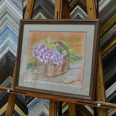 Обрамить рисунок пастелью